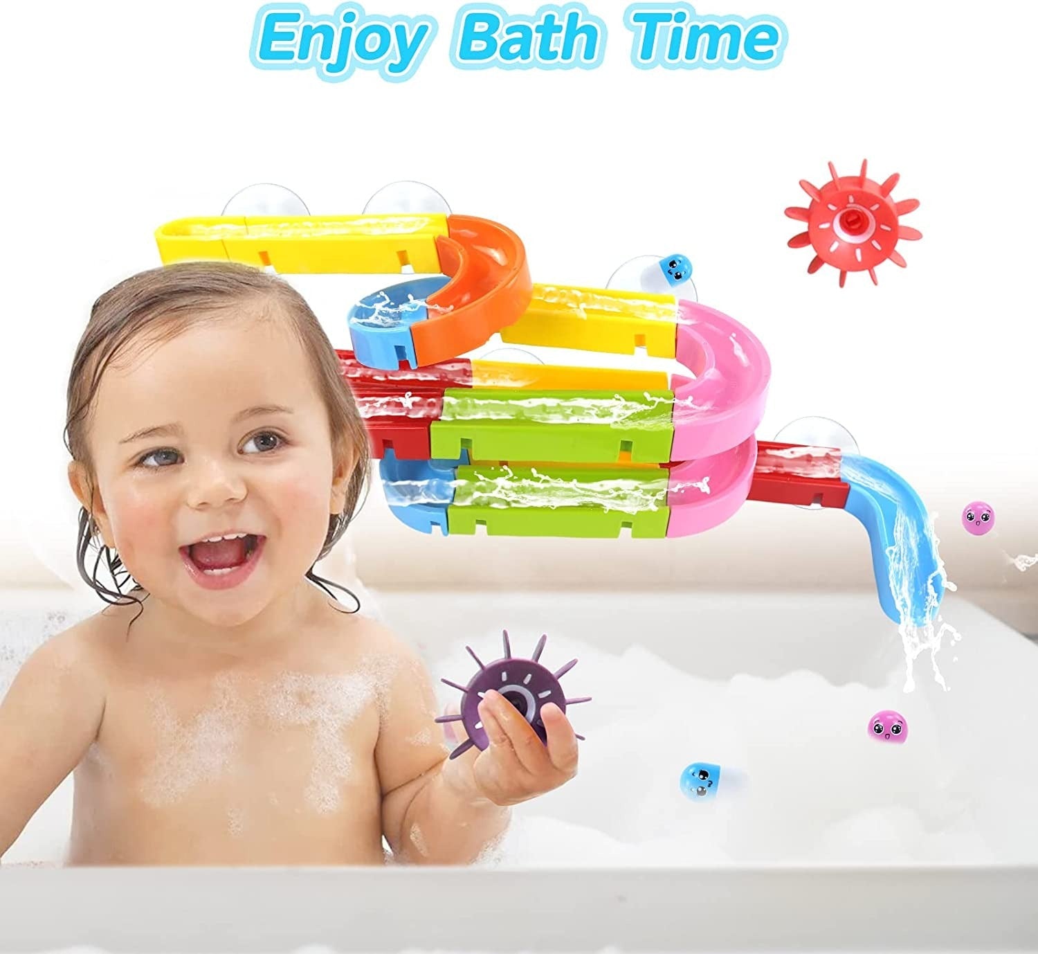 Bath Time Ball Track Water Play - 24 pieces