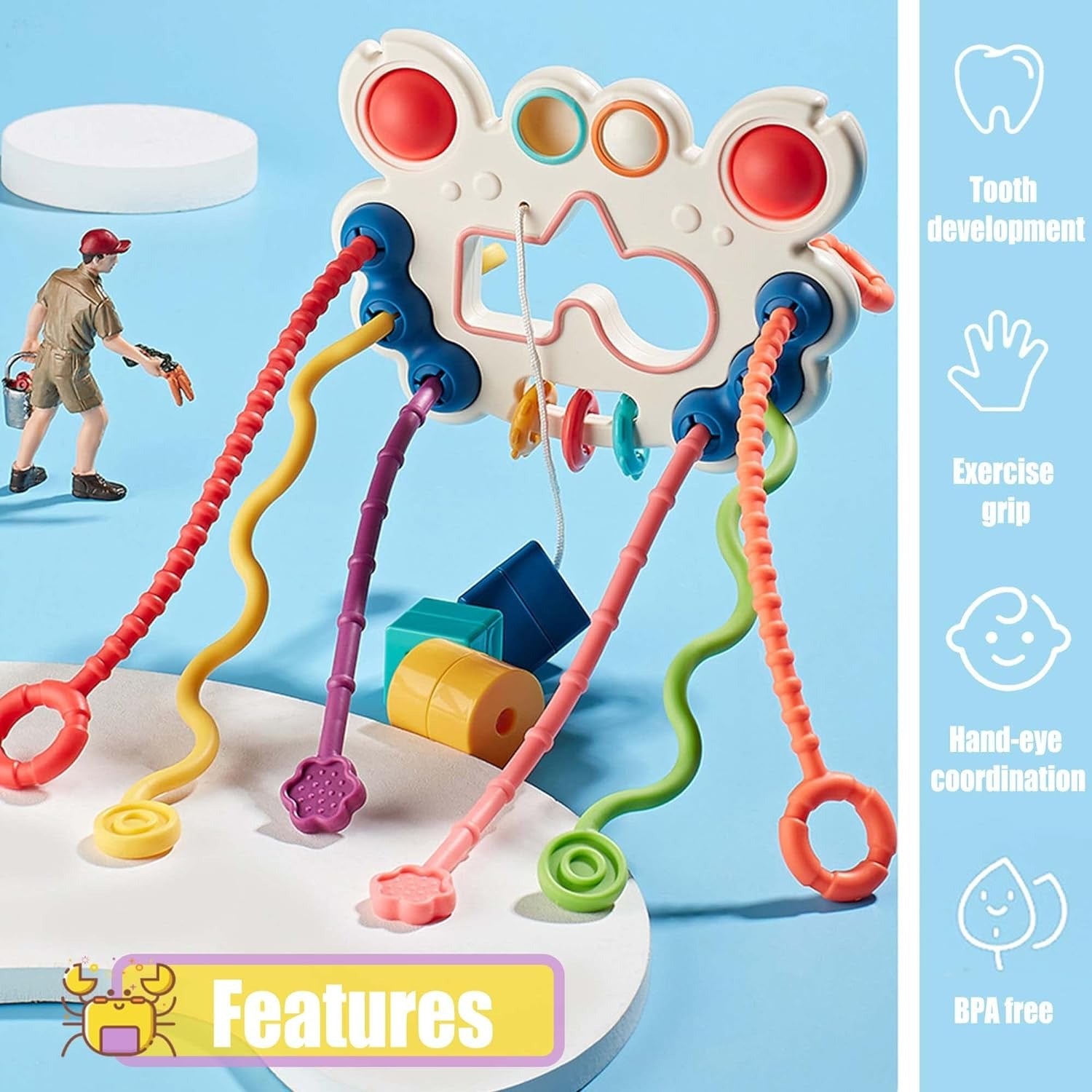 5 in 1 Pull String Motor Skills and Sensory Activity Toy - 861