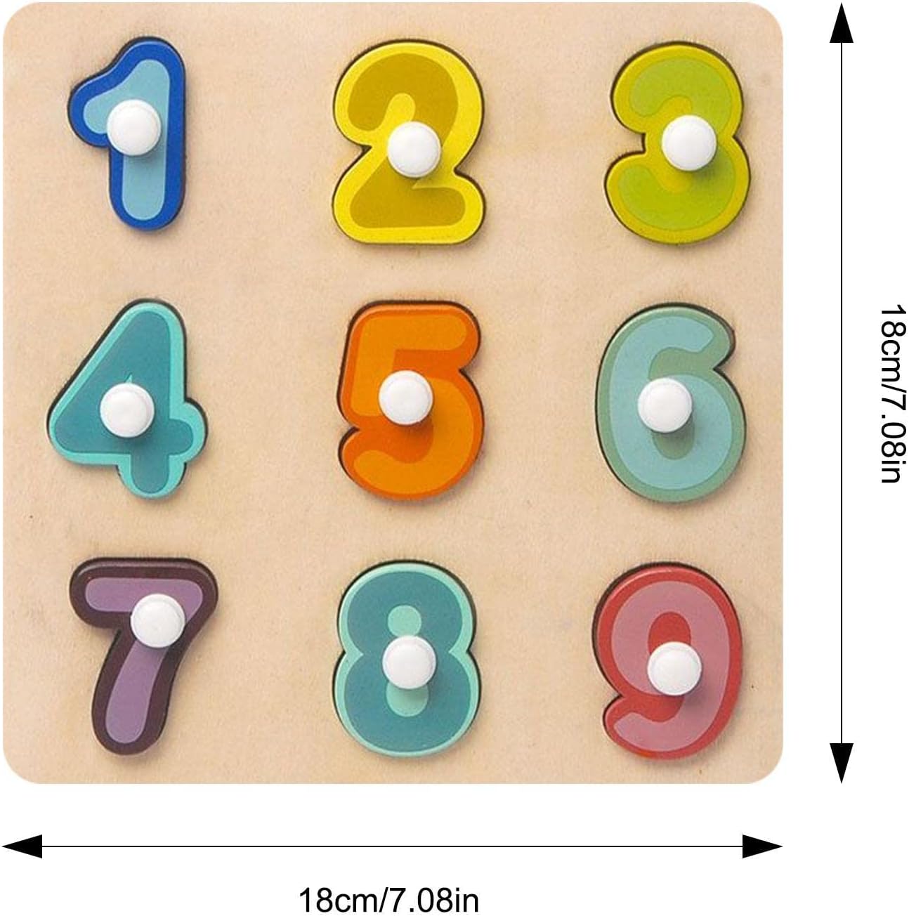 Wooden Number Puzzles, Number/Shape Educational Puzzle Toy Board, Shape Sorting Toys, Preschool Learning Activities for Toddlers Kid Delr