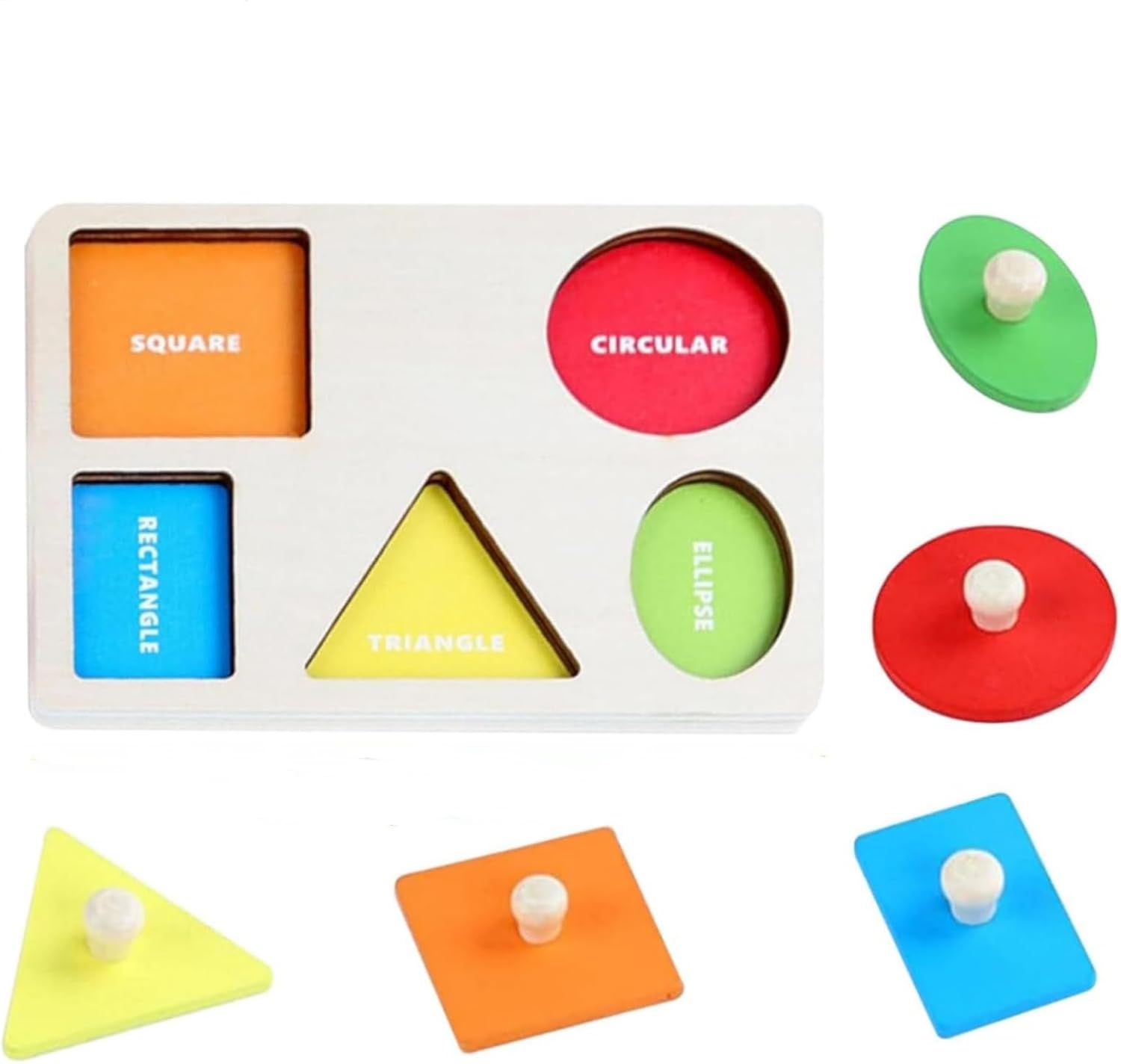 Geometric Wooden Puzzle, Educational Puzzle, Molding Puzzle, For Ages 6 and Up, Color Recognition, Shape Recognition, Early Education, Promoting Parent-child Interaction, Children, Toy, Birthday Gift