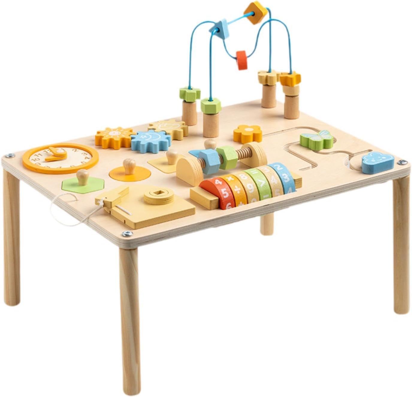 Activity Table Gears Blocks Shape Sorter for Children 1 2 3 4 Year Old Baby