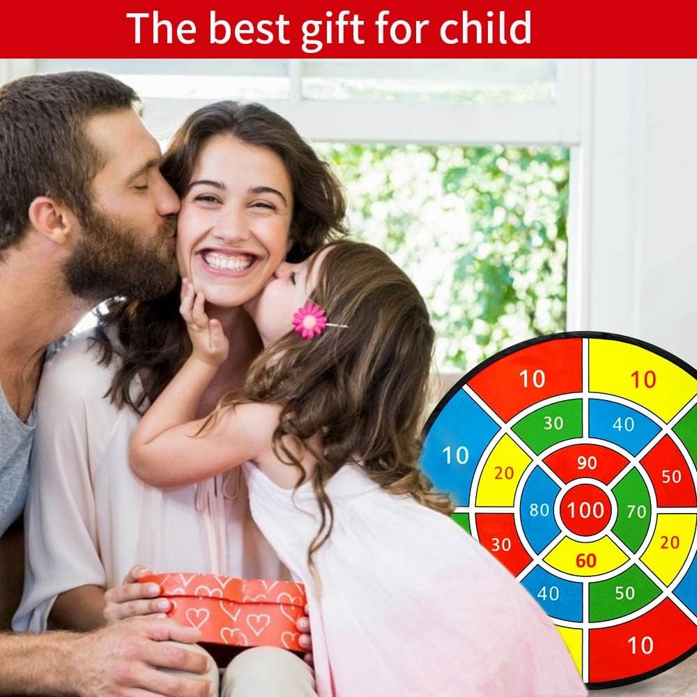 Fidtoy Velcro Dart Board Set for Kids – 66cm Colorful Sticky Ball Target Game with 12 Balls, Hook, Counting Numbers, and Indoor Outdoor Toss Play