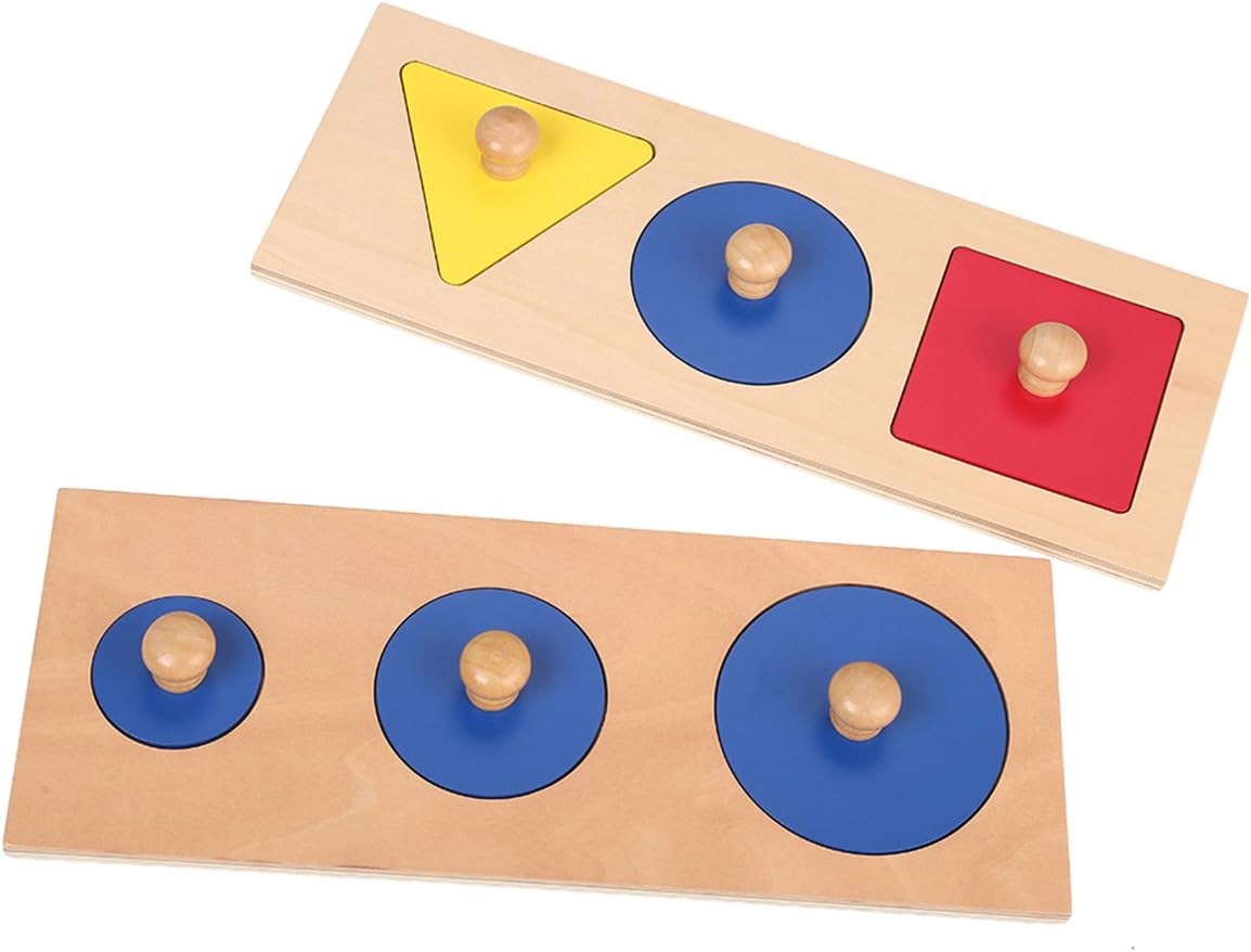 LEADER JOY Montessori Materials Geometric Insets Puzzles Toddler Preschool Toys