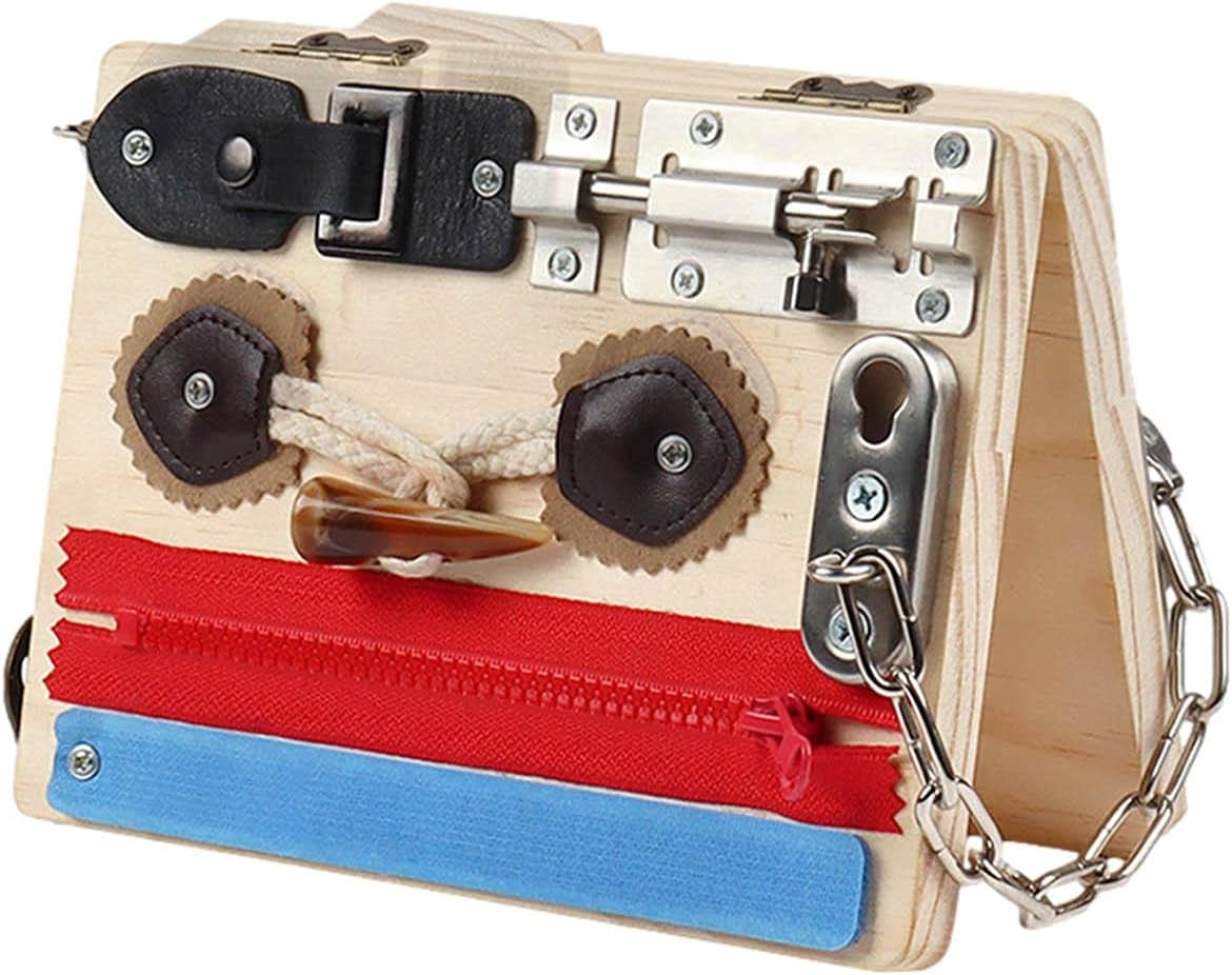 Toddler Busy Board Wooden Montessori Toys Busy Board Montessori Essential Educational Sensory Board Infant Activity Board Motor Skills Cognitive Learning Toys Felt Board Toys, Educational Toys for