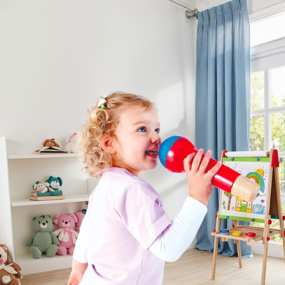 Micrófono de juguete Fidtoy Echo para niños pequeños, juguete musical para cantar