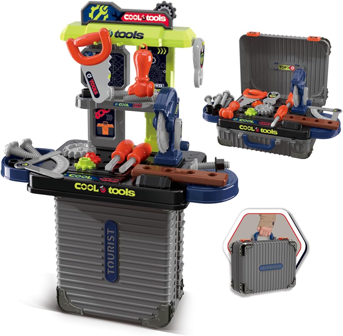 Fidtoy Ensemble d'établi pour enfants Jouet d'établi de construction à faire semblant