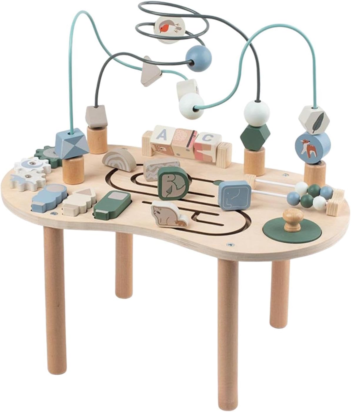 Activity Table Shape Recognition Track Maze with Bead Maze for Infant Kids