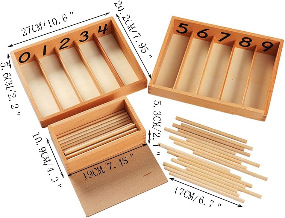 Fidtoy Montessori Boîte à Fuseaux Jouet de Comptage pour les Premiers Pas en Mathématiques