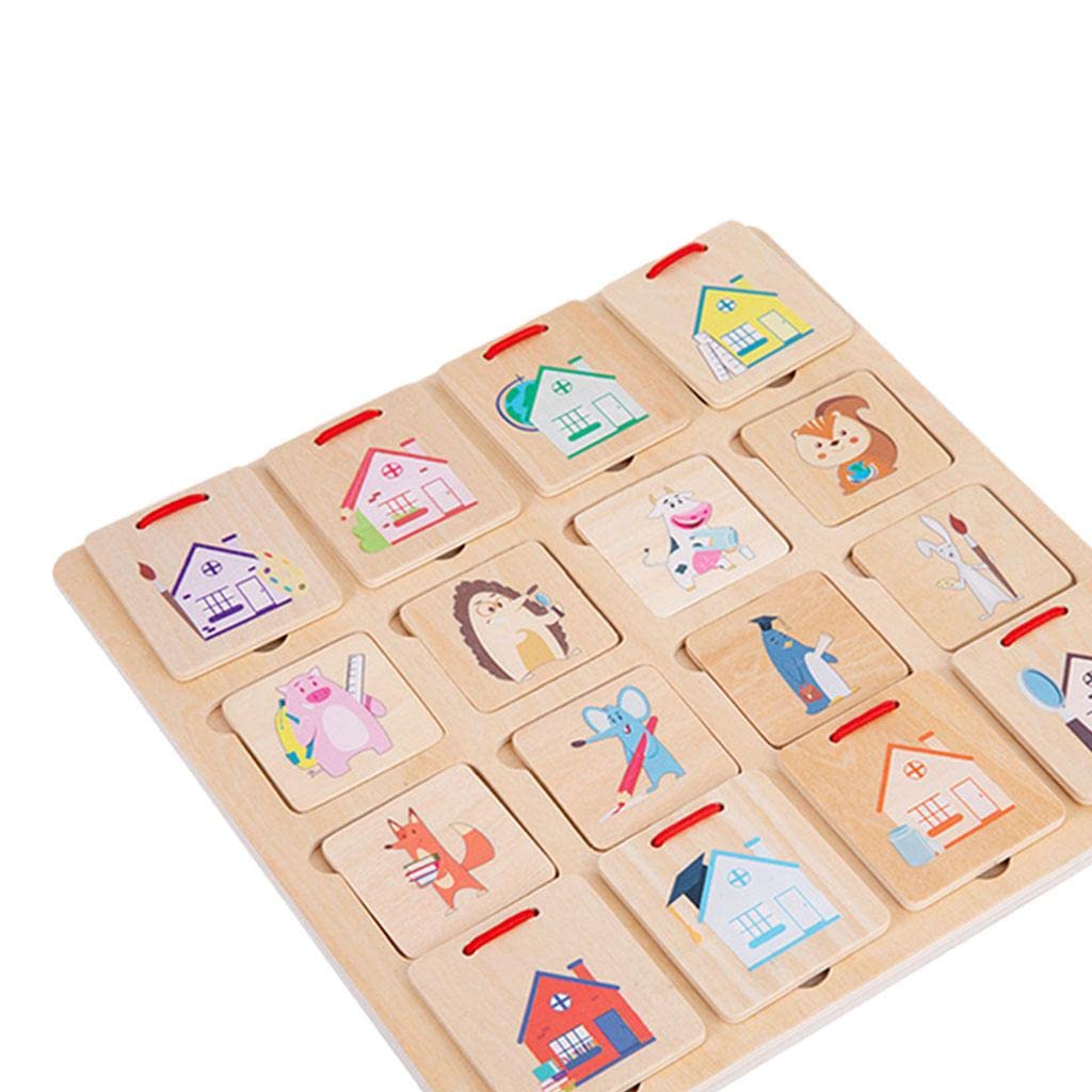 Enakshi® Matching Puzzles Wood Craft Toys Finding House Montessori for Toddlers|Baby | Toys for Baby | Developmental Baby Toys