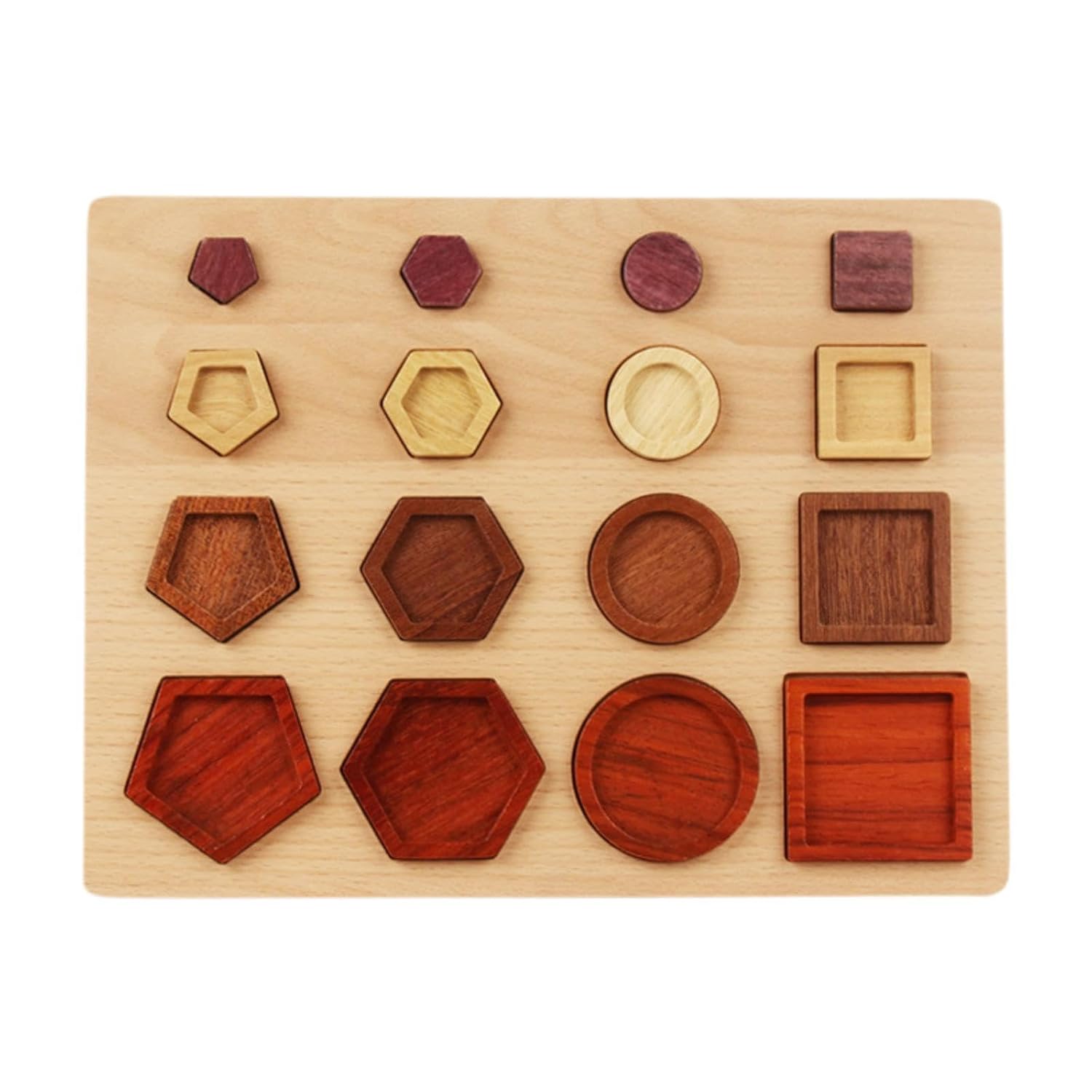 CALANDIS™ Wooden Geometric Shape Match Puzzle Montessori Toys for Boys Girls Baby Kids | Developmental Baby Toys | Toys for Baby
