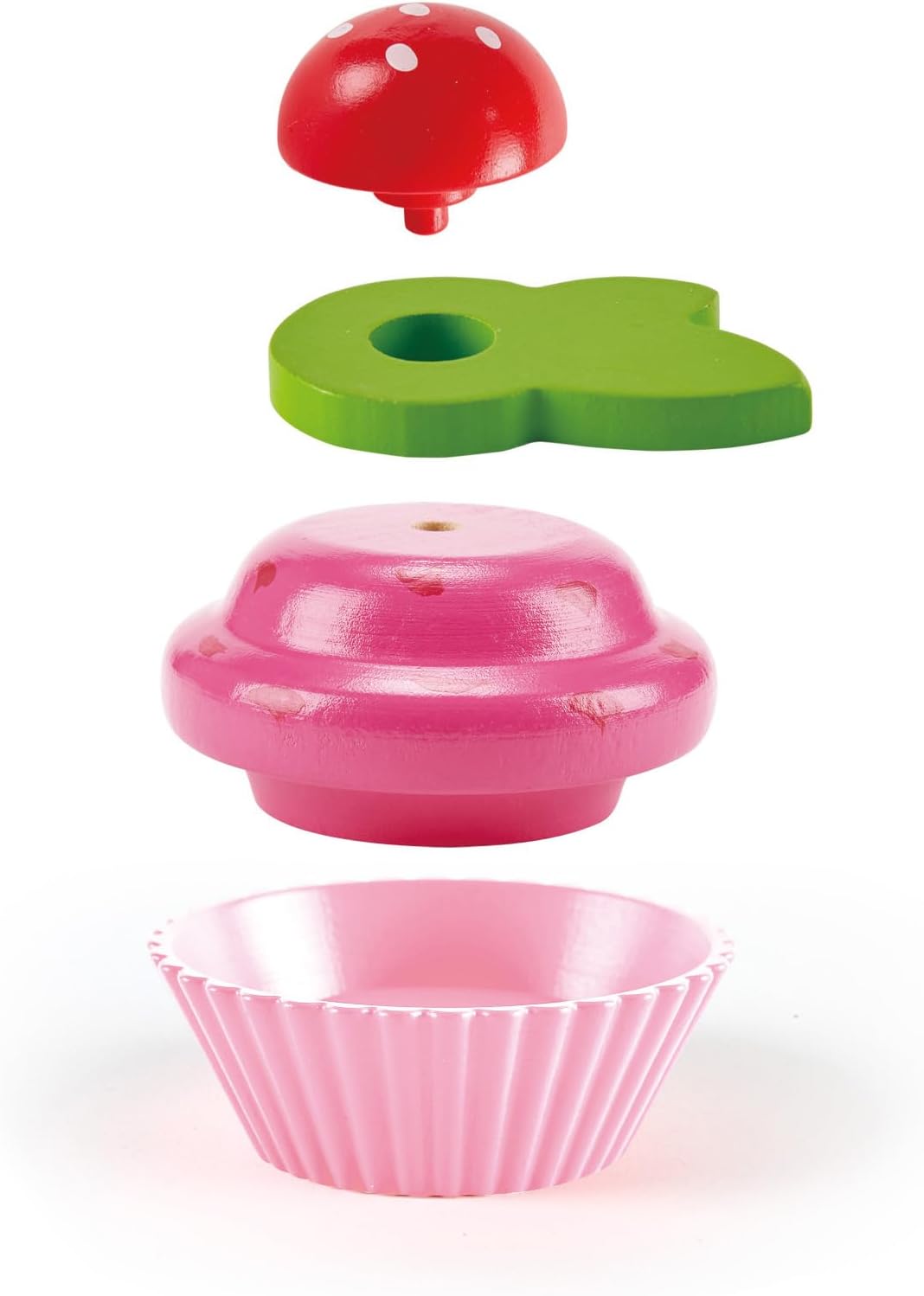 Fidtoy Wooden Cupcake Toy Set 18PCS Kids Pretend Play Dessert Kit