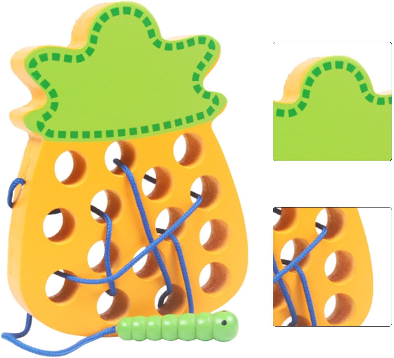 LJCM Eating Fruit, Wooden Lacing Threading Toy Promotes Exercise for 1-2 Years Old Kids (#1)