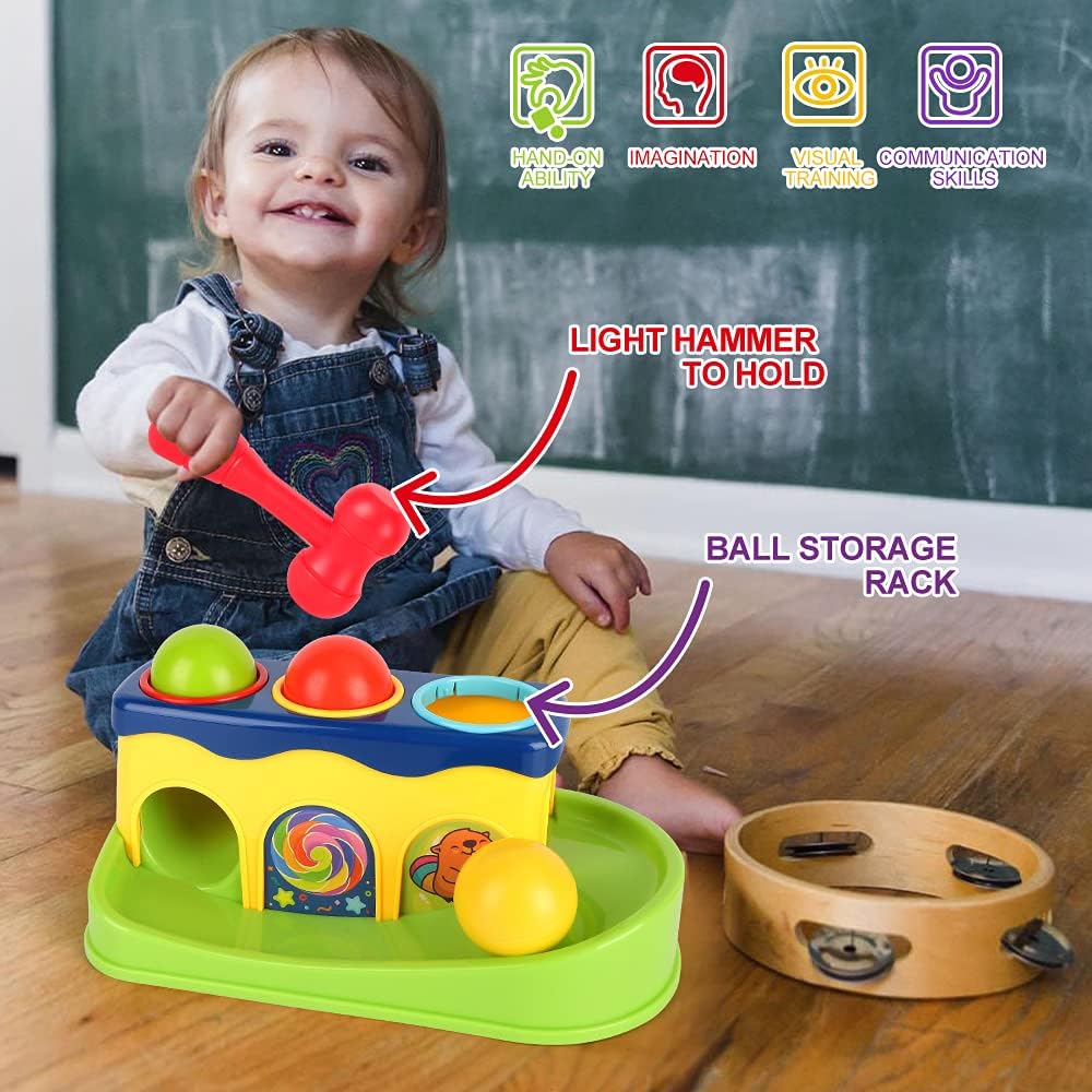 Fidtoy Hammering Pounding Toy for Toddlers 12+ Months