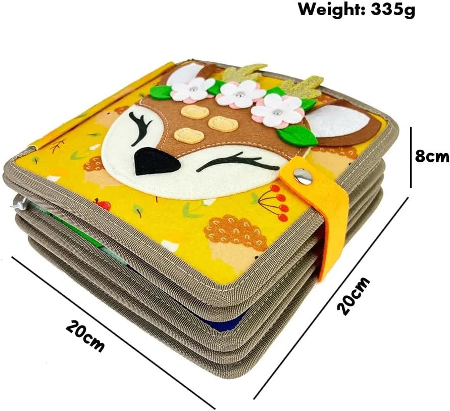 Generisch Felt Book Children from 1 Year, Montessori Toy from 1 Year, Felt Book Baby, Felt Book Montessori from 2 Years, Fabric Book Baby, Felt Book with a Deer, Montessori Book, Busy Board from 1