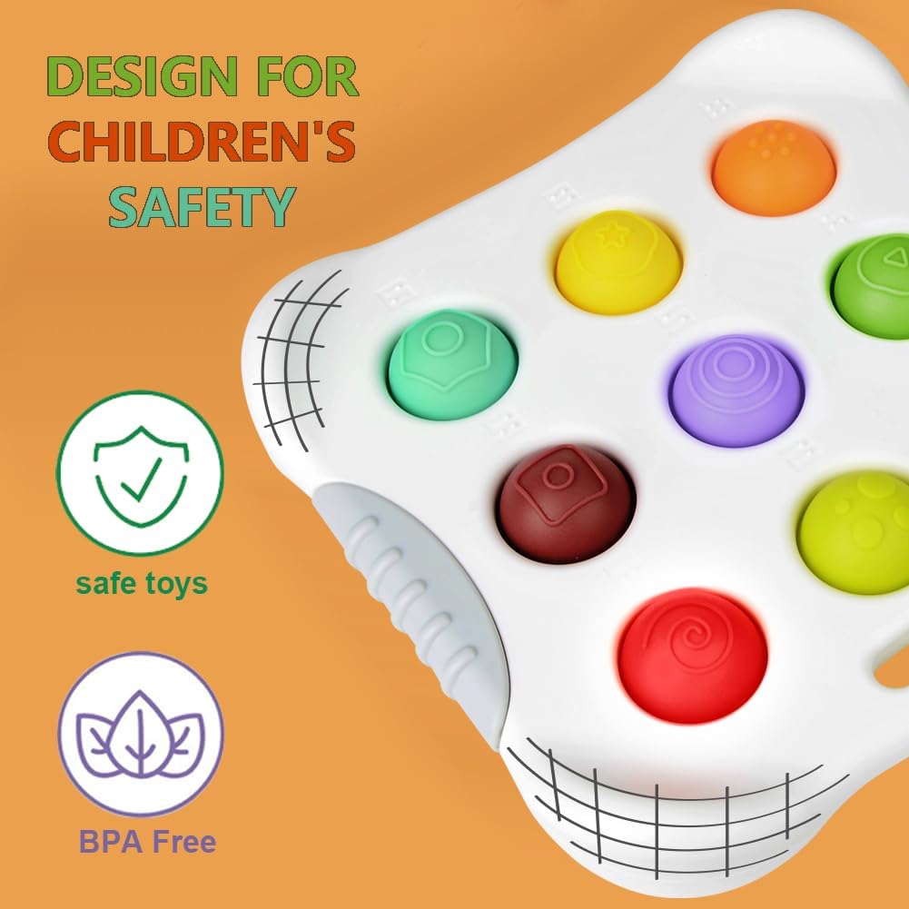 Dimple Digits Fidget Toy, Number & Shape Dimples Fidget Popper Toy, Pop Dimple Toys for Toddlers 1-3 Simple Poppers Dimple Fidget Toy Number Learning Toys