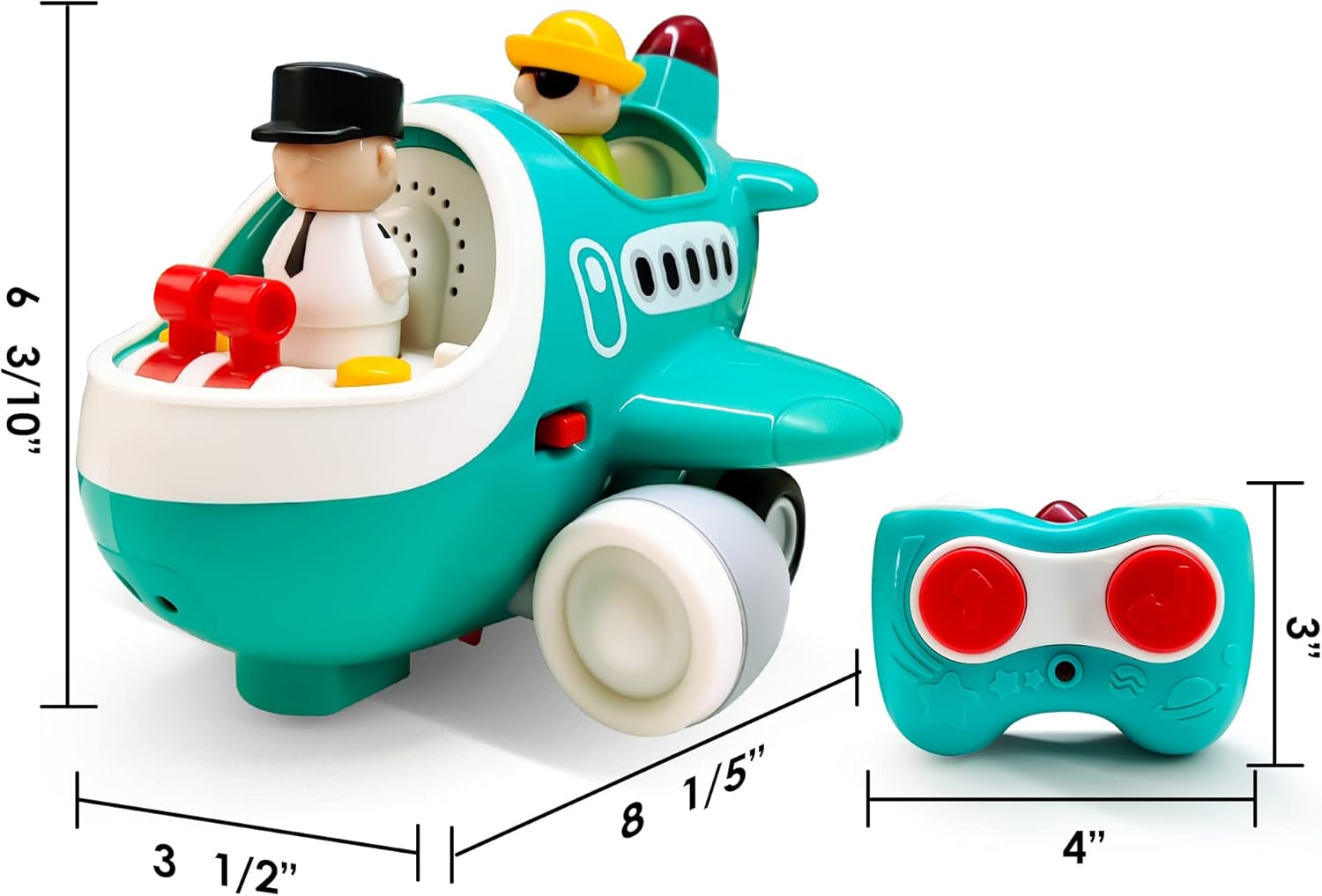 Avion télécommandé Fidtoy avec lumières et sons pour les tout-petits