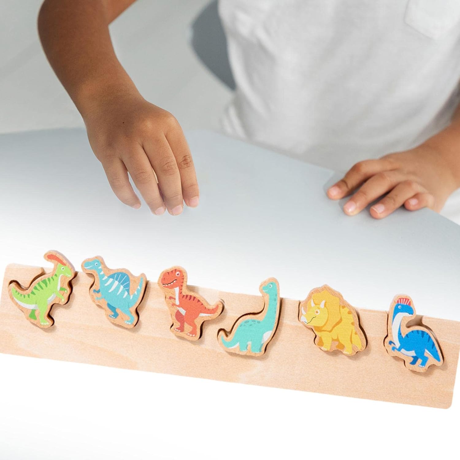 Juego de mesa de escritorio de juguete para emparejar rompecabezas para preescolares de 1 2 3+ años Dinosaurio