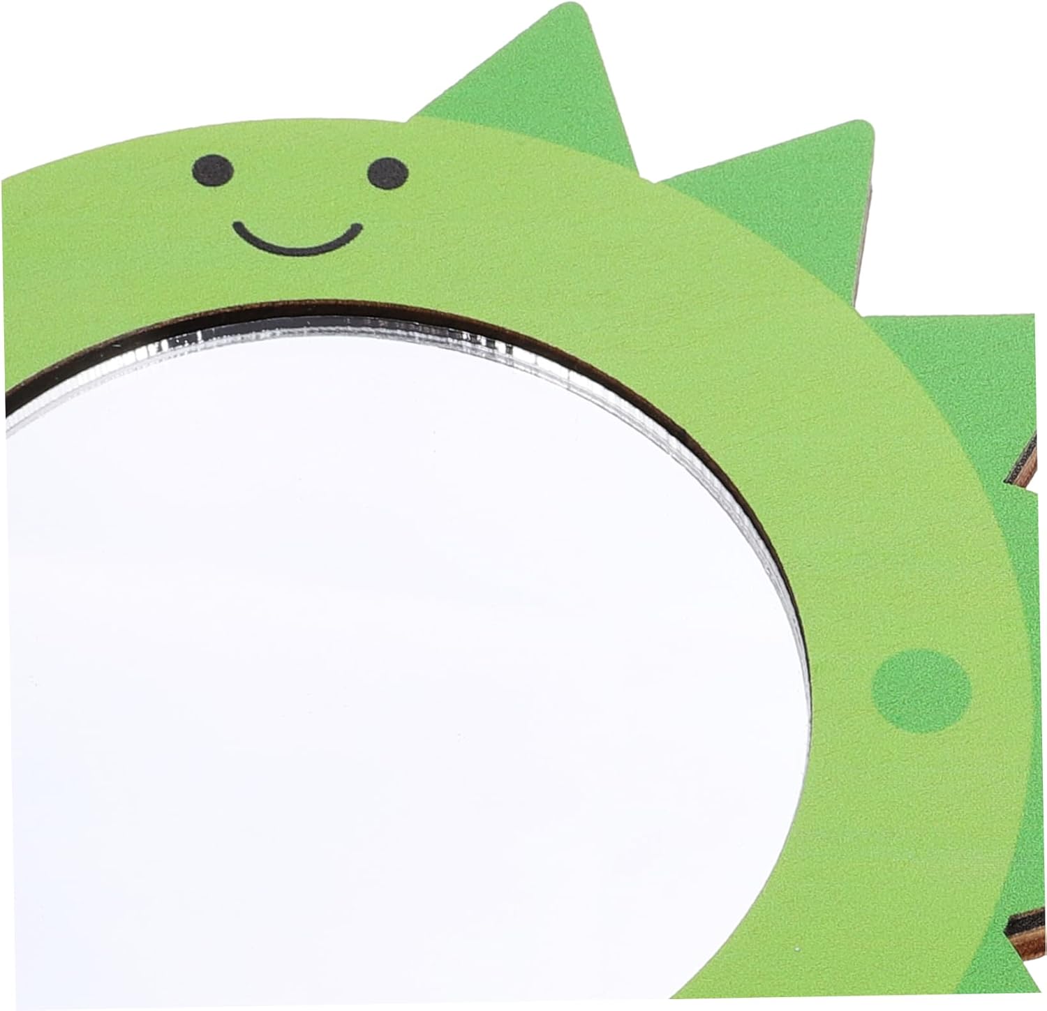 Vaguelly Handheld Mini Mirror for Makeup Baby Bath Learning Toys Safe Wooden Dinosaur Mirror for Girls