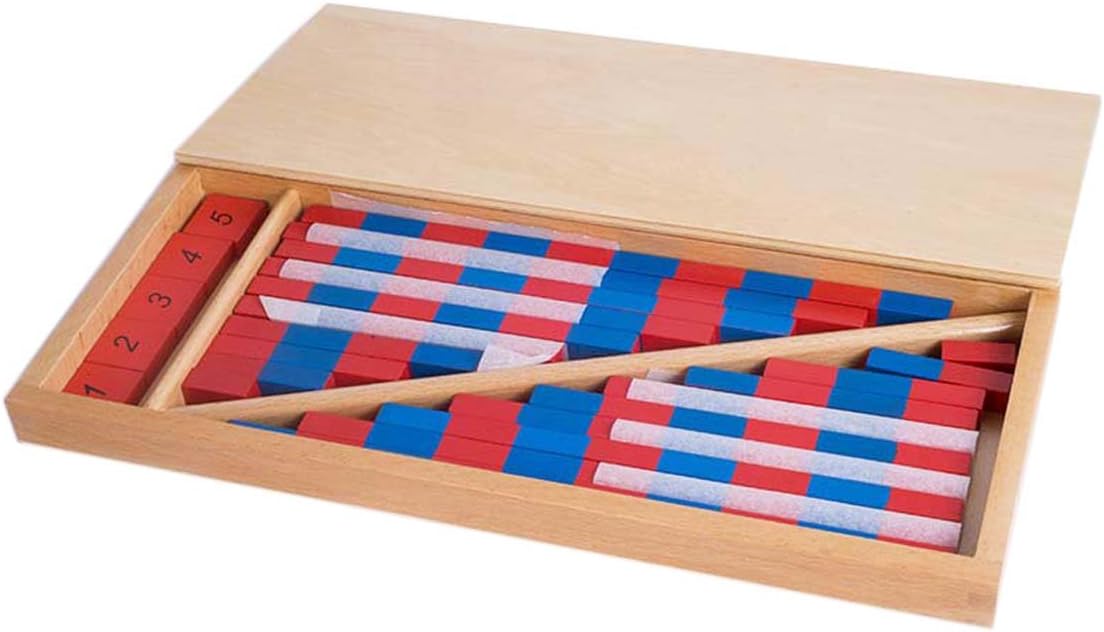 Fidtoy Number Rods Wooden Montessori Math Material for Kids 3+