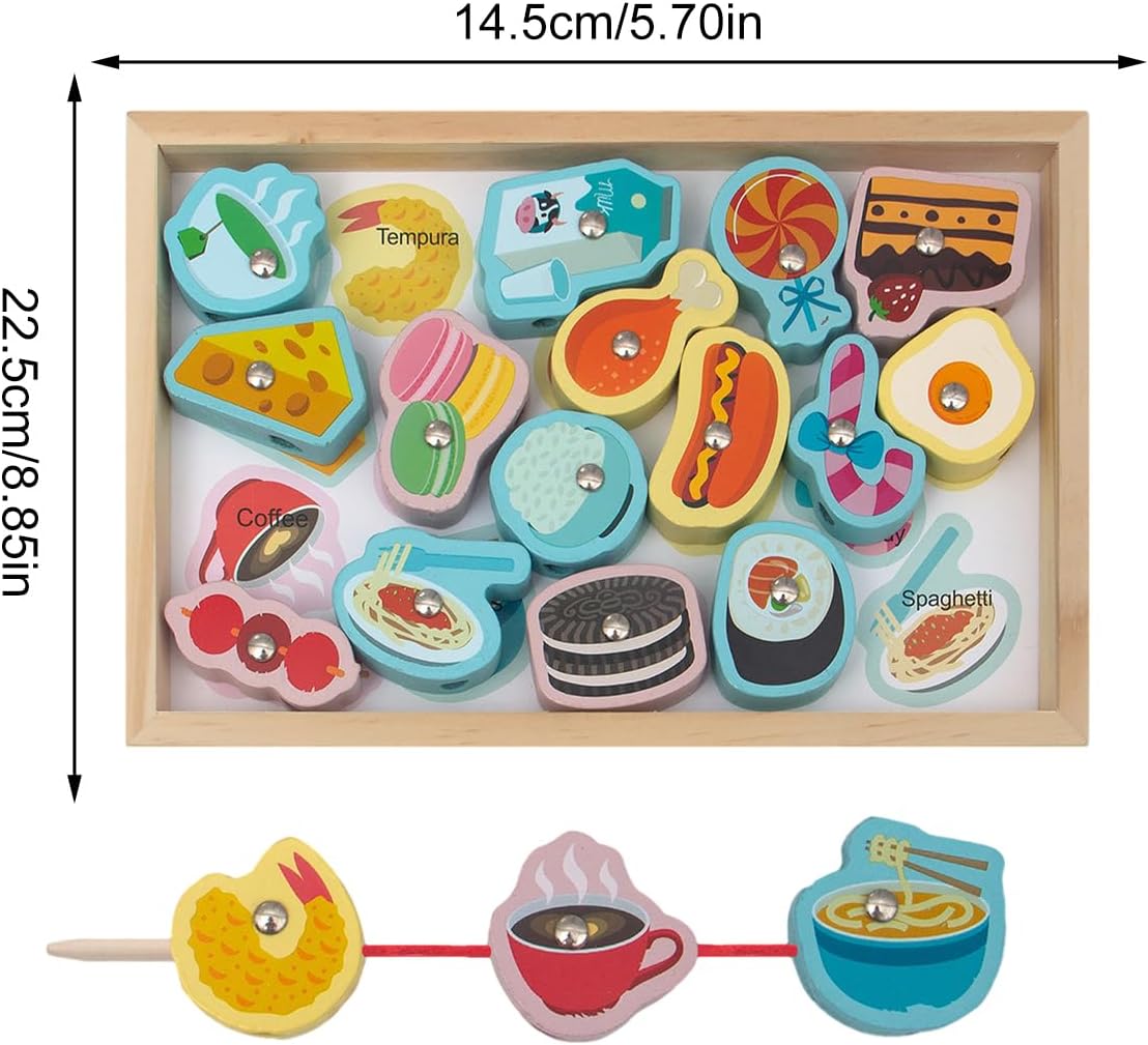 Jeu de Tige magnétique - Jeu de pêche pour Tout-Petits, Jouets de motricité Fine - Ensemble de pêche, Cadeau d'anniversaire, de noël, de pâques, pour garçons et Filles