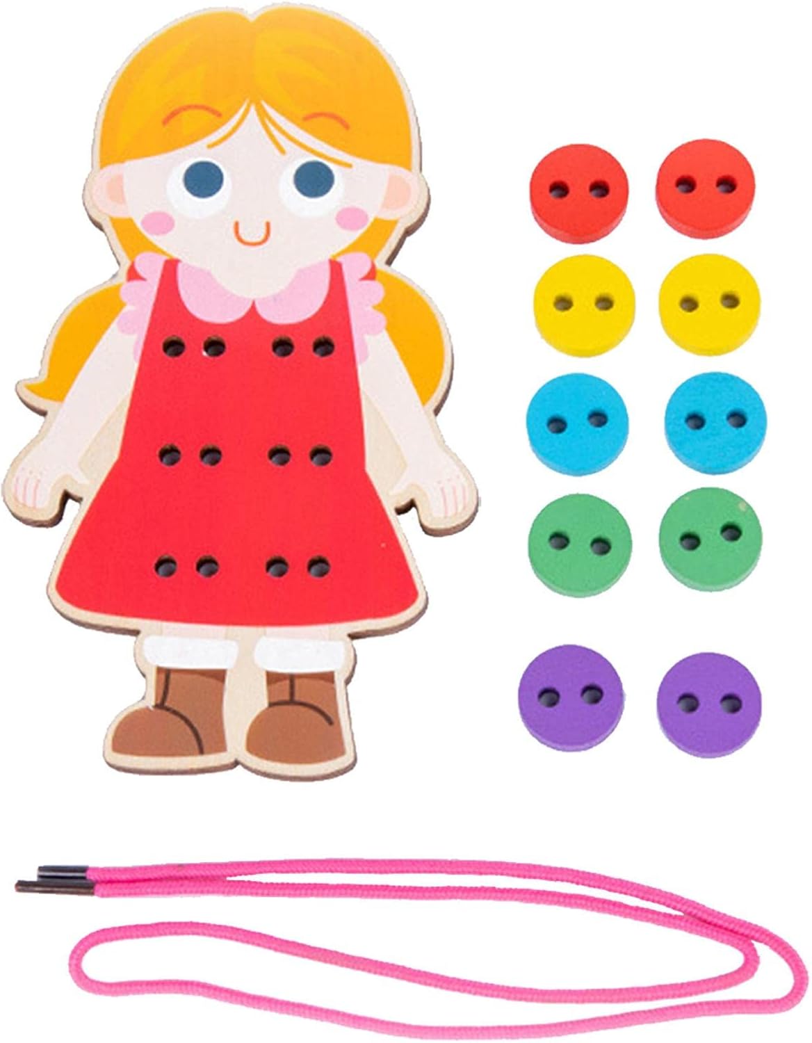 Kongou Sewing Button Toy | Sewing Cards for Children to Learn the Basic Life Skills,Montessori Toy Threading Motor Skills Game for Development