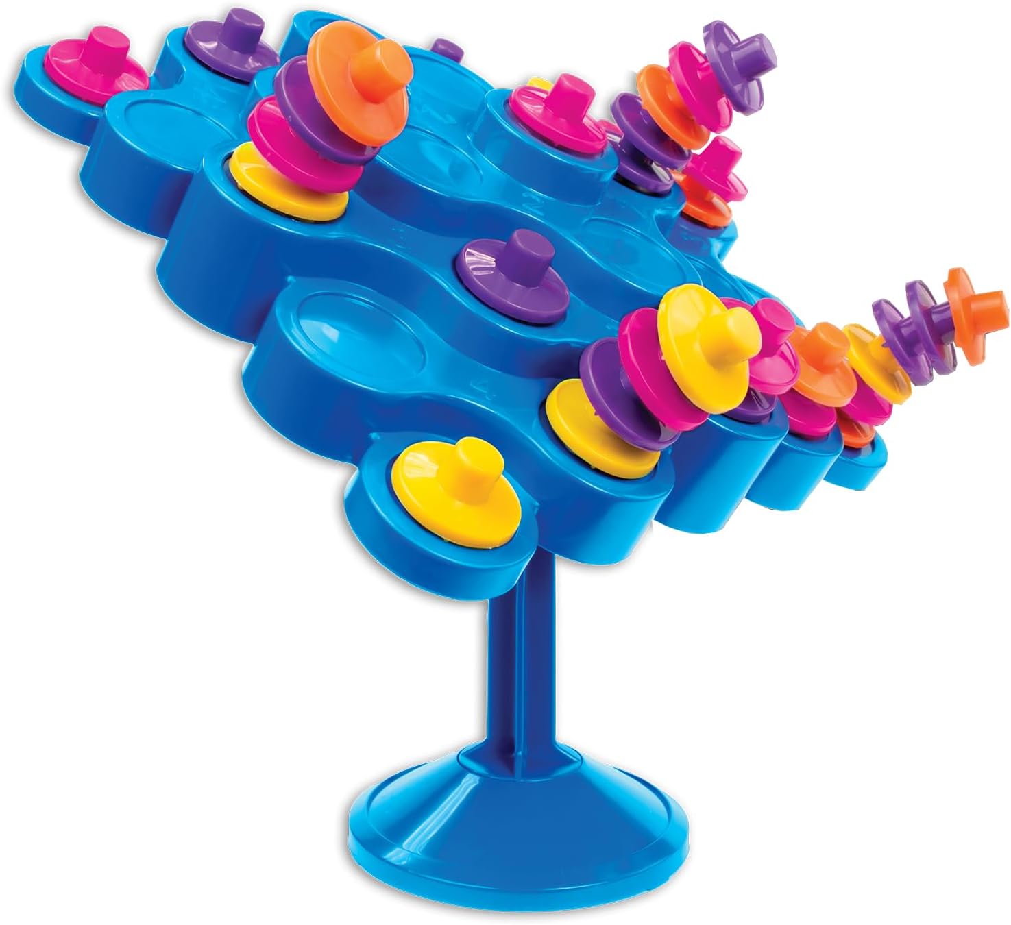 Fidtoy Topple Balance Family Game for Kids & Families | Plastic Stacking Strategy Board Game, 48 Game Pieces, Dice, Tilting Tower, Spatial Reasoning & STEM-Style Balance Game Age 6+