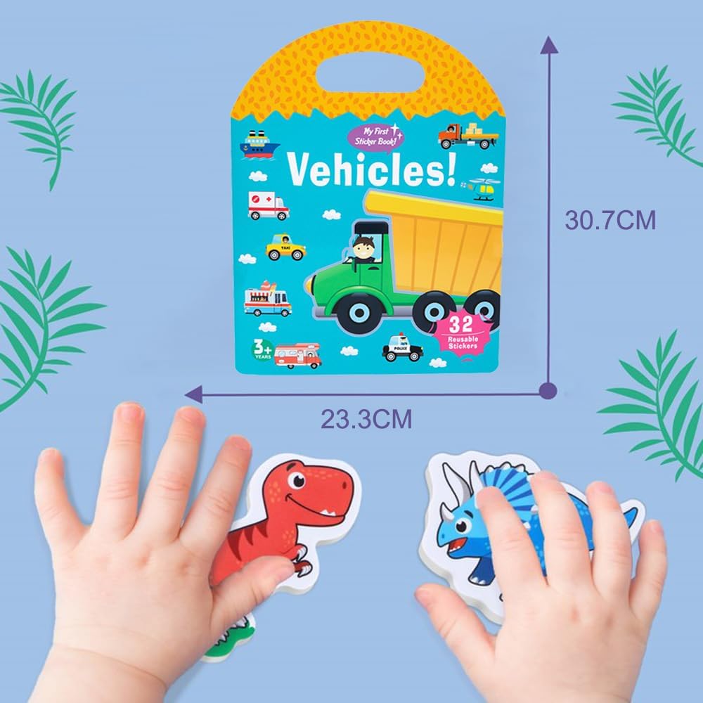 Unimore Kids Busy Book Jelly Quiet Book Toddler Travel Toys, Kids Sticker Book for Toddlers 3+ Preschool Learning Activities Reusable Learning & Education Sticker Book for Kids