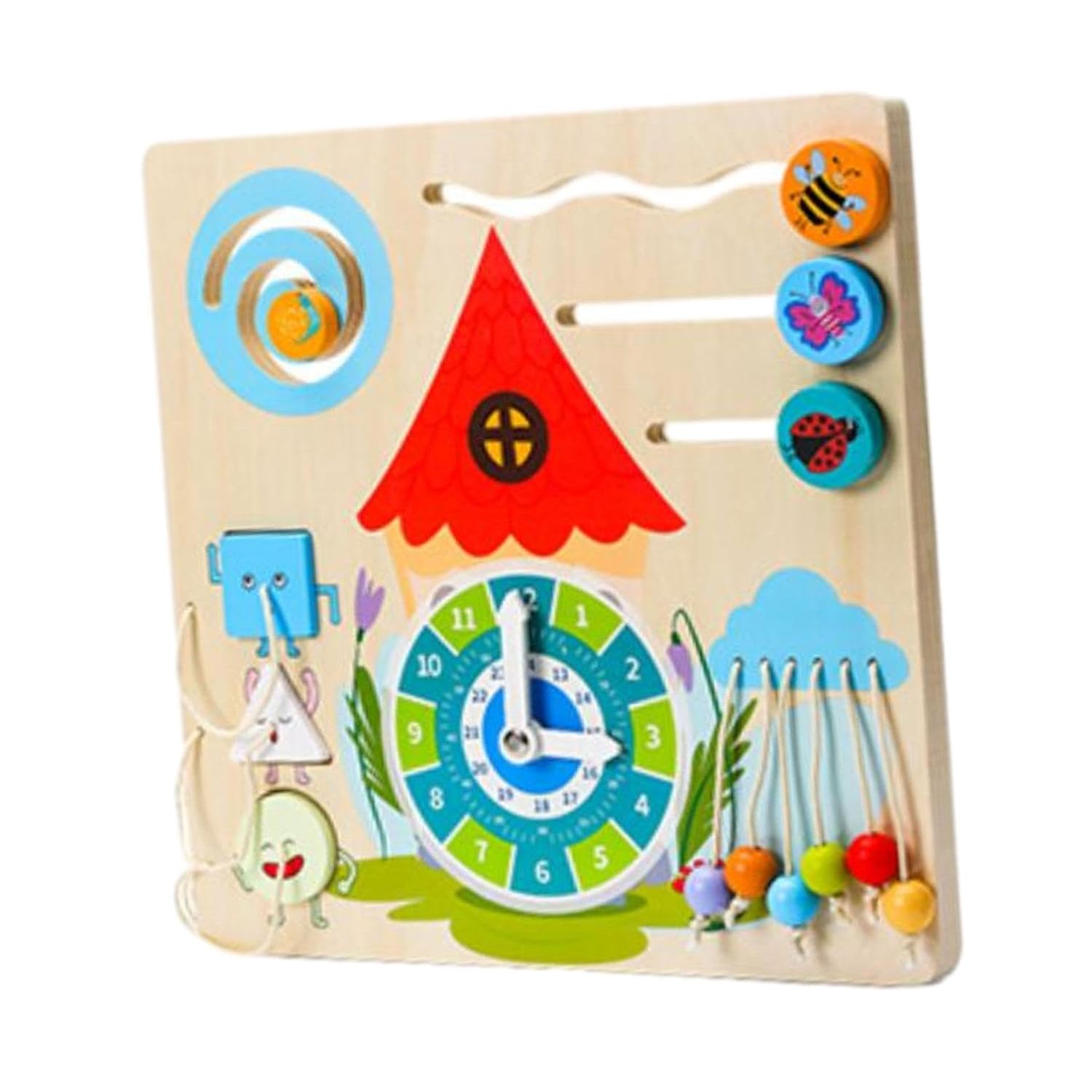 Lyla Wooden Busy Board Montessori Toy for Birthday Gift Children Plane Travel Toy Style C