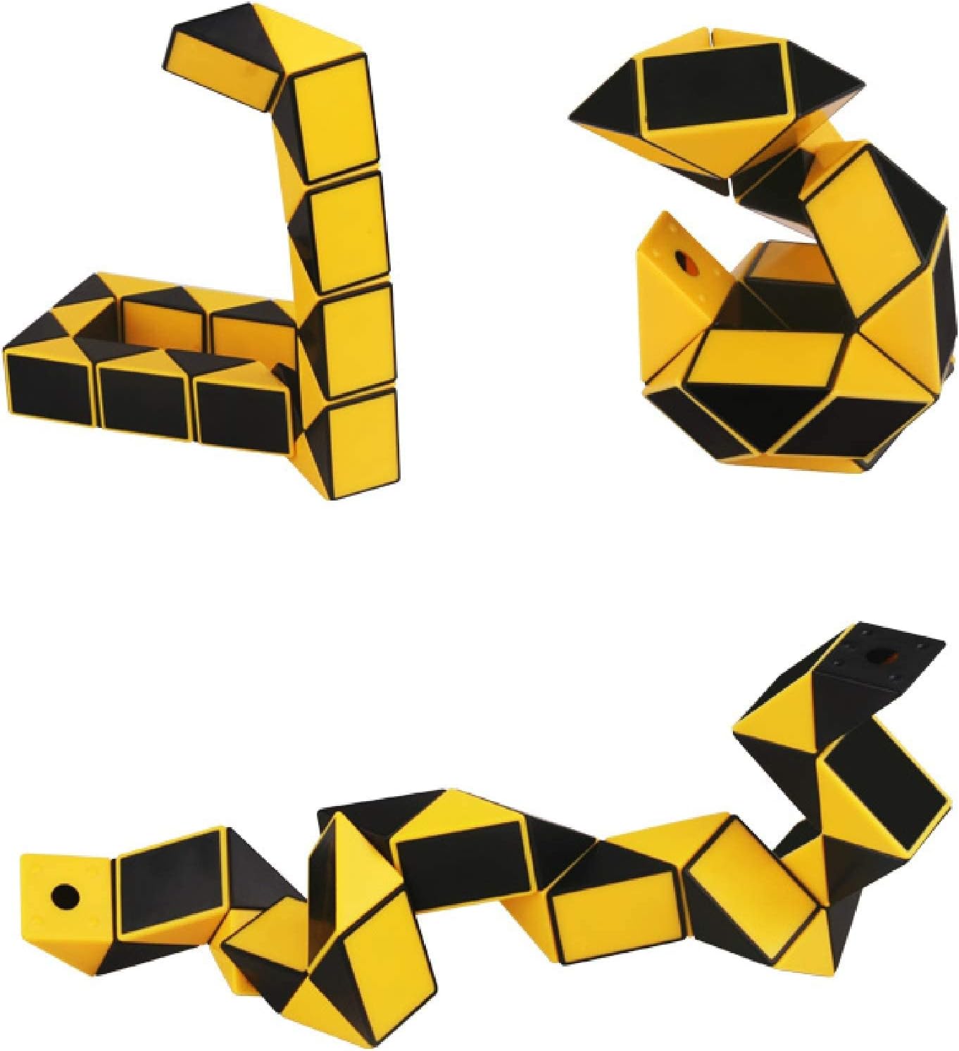 Snake Magic Speed Cube Speed Twist Brain Puzzle Cube Brain Teaser Toys for ADD ADHD Anxiety and Autism Adult Children by SHUYUE (Yellow & Black)