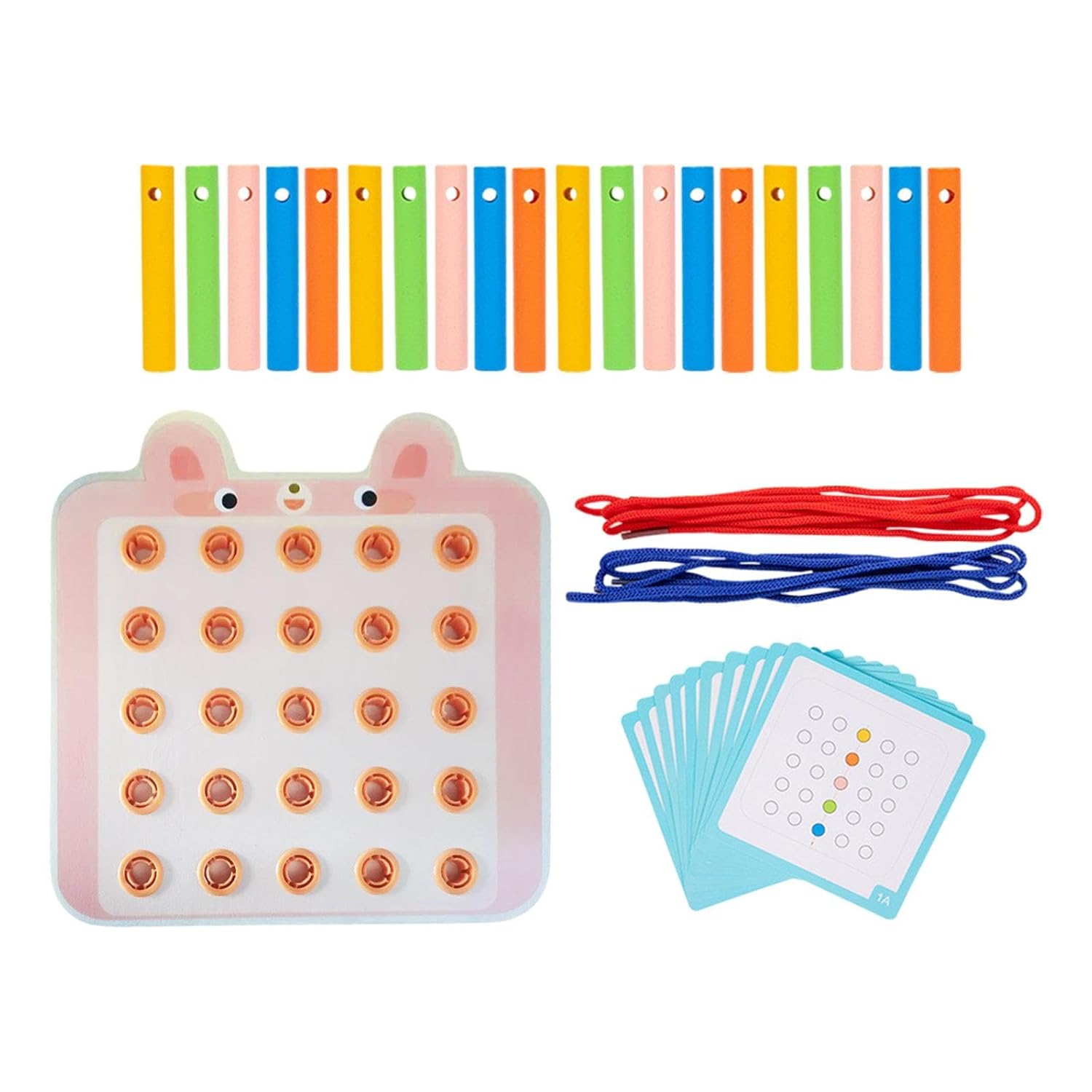 BNF Lacing Threading Toy with Cards Travel Toy for Car Age 3 4 5 6 Airplane RabbitBaby | Toys for Baby | Developmental Baby Toys1 Basic Life Skills Cube