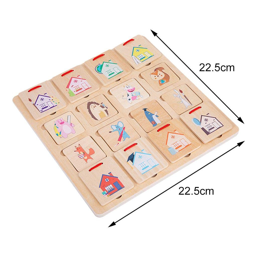 Enakshi® Matching Puzzles Wood Craft Toys Finding House Montessori for Toddlers|Baby | Toys for Baby | Developmental Baby Toys