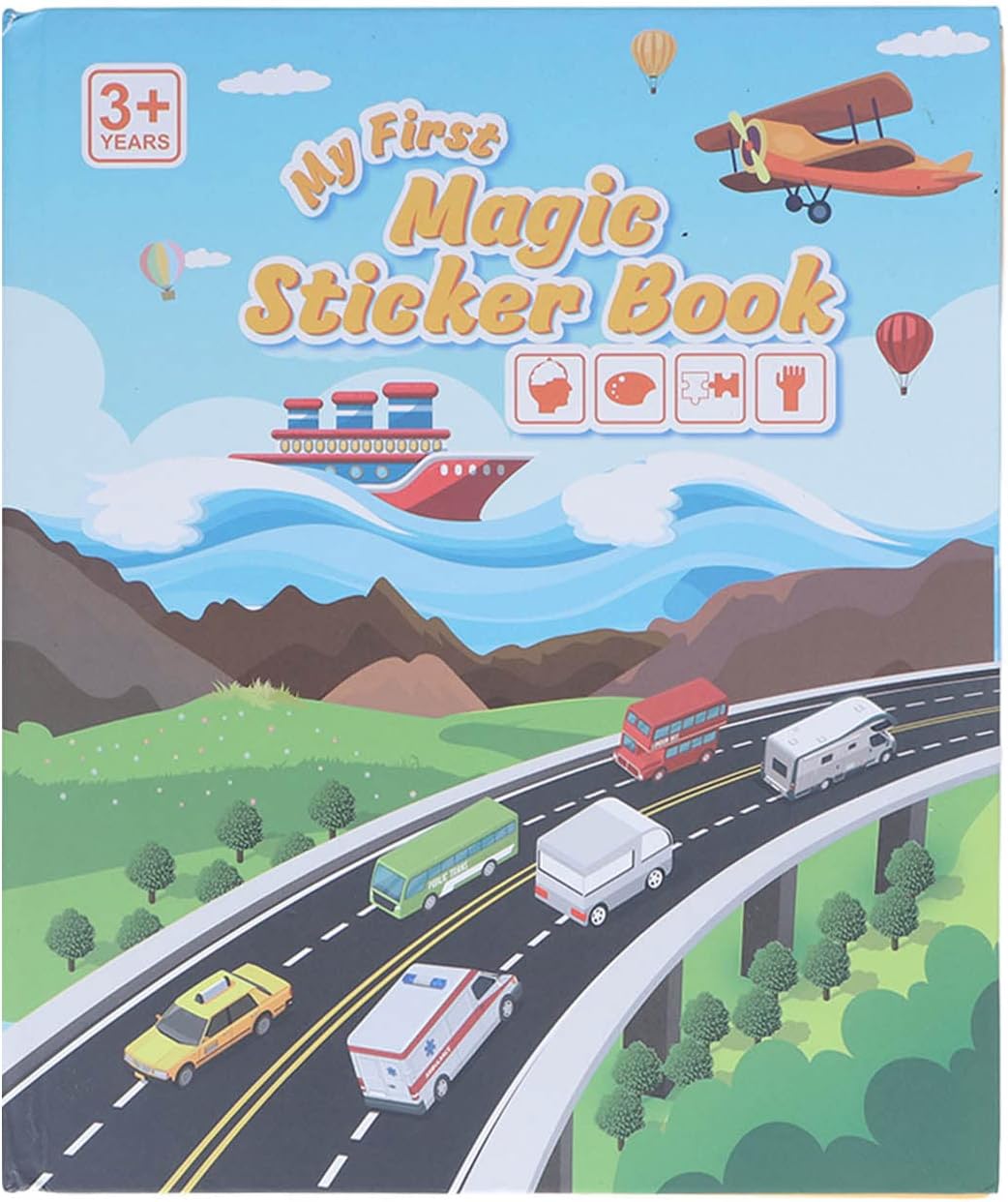 Reusable Sticker Book, Educational Learning Toy, Transport Game Stickers, Traffic Pad for Kids