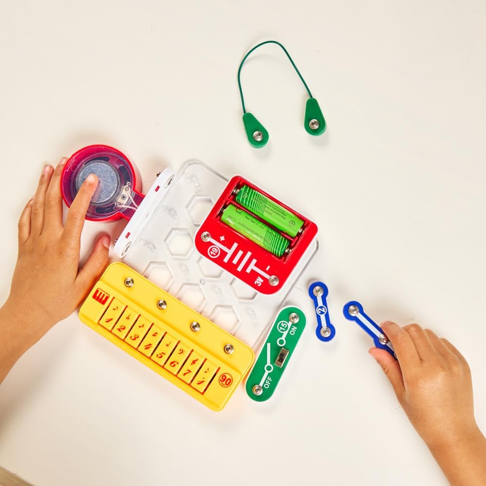 Fidtoy Buildable Electric Piano Circuit Kit for Kids, STEAM Electronic Music Keyboard Assembly Toy, Sound Exploration and Creative Circuit Building Kit Age 8+