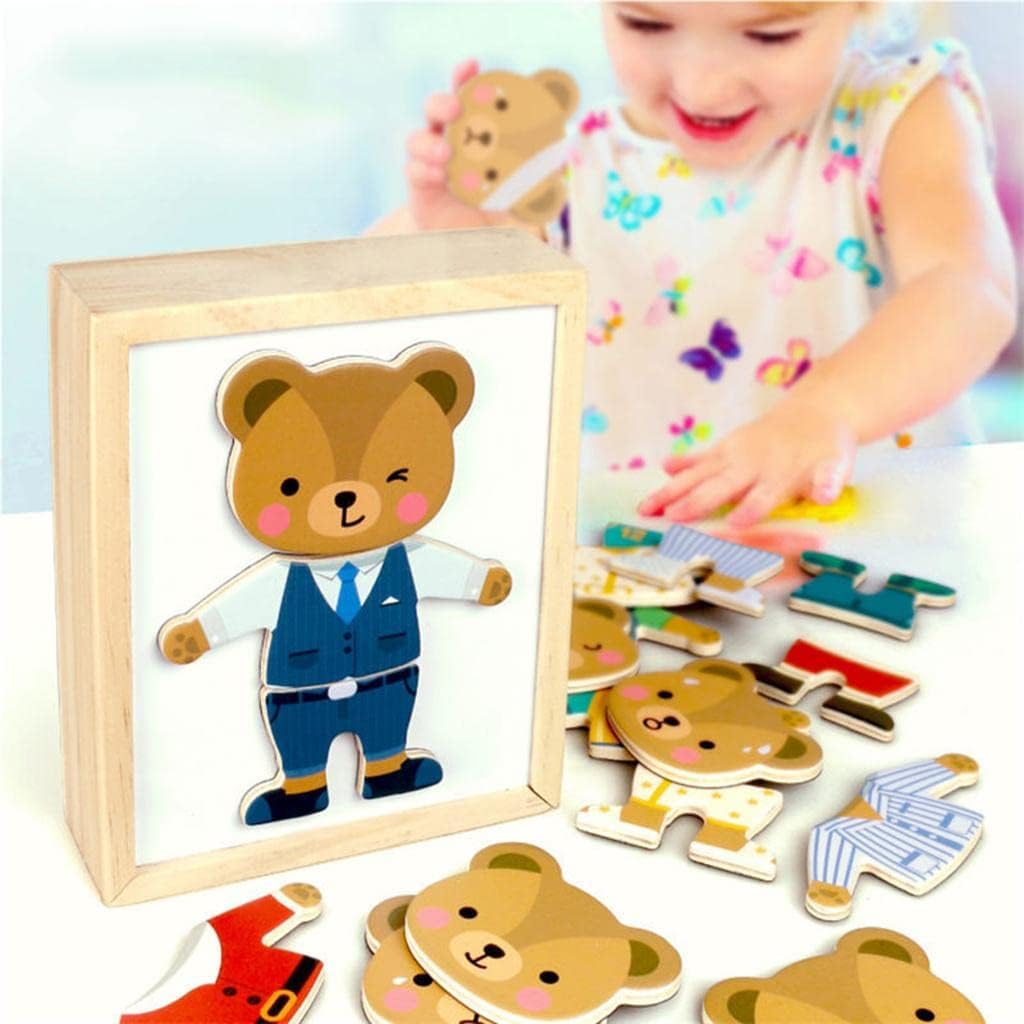 misppro Bear Magnetic Dress-Up Toys for Girls - Change Clothes Play Set 18 Pieces