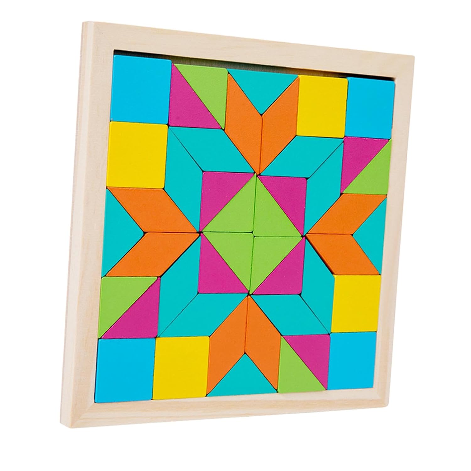 Motif de formes géométriques en bois, puzzle Tangram - 533