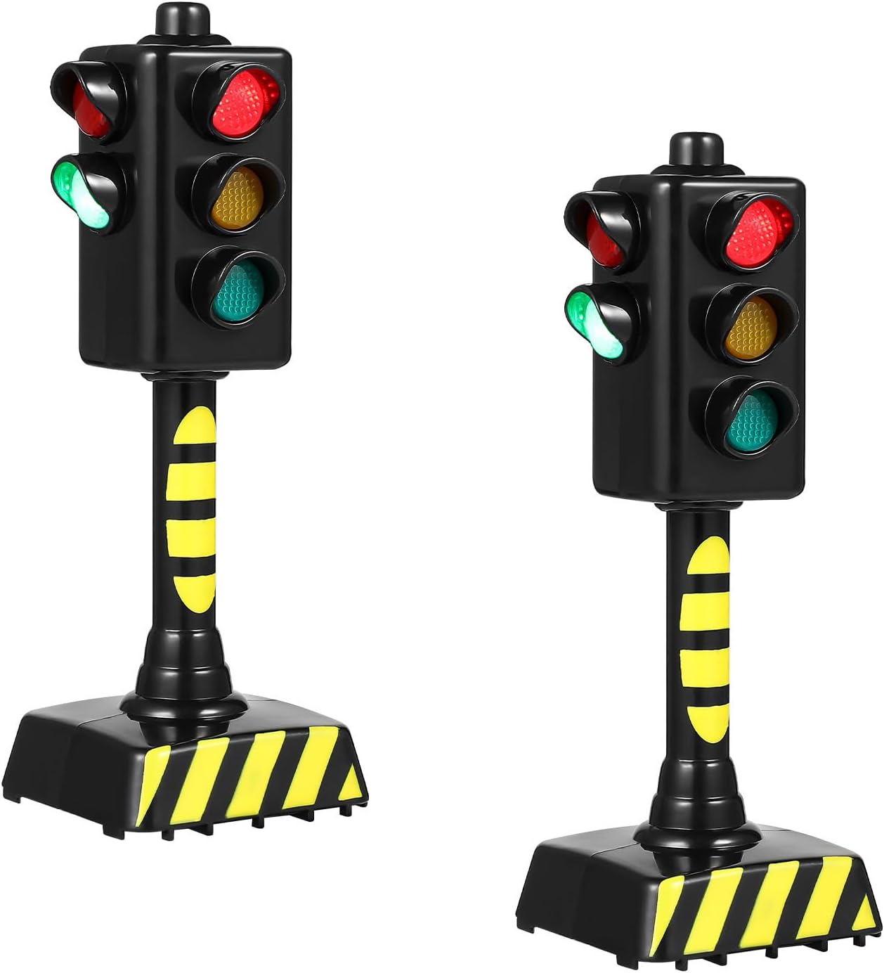 STOBOK 2Pcs Traffic Light Toy for Kids, Mini Traffic Signal Light Model, Realistic Road Scene for Children Learning Rules Educational Toy
