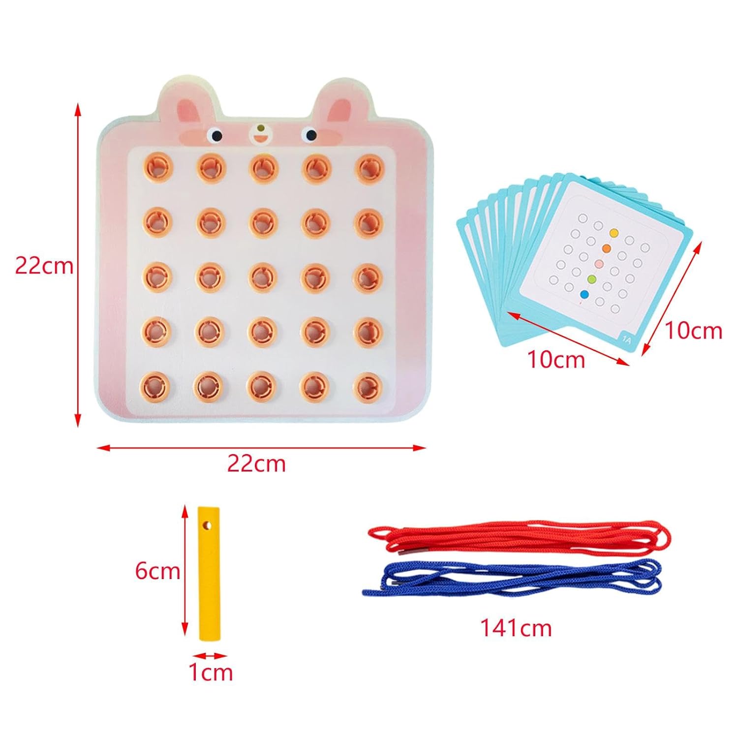 BNF Lacing Threading Toy with Cards Travel Toy for Car Age 3 4 5 6 Airplane RabbitBaby | Toys for Baby | Developmental Baby Toys1 Basic Life Skills Cube