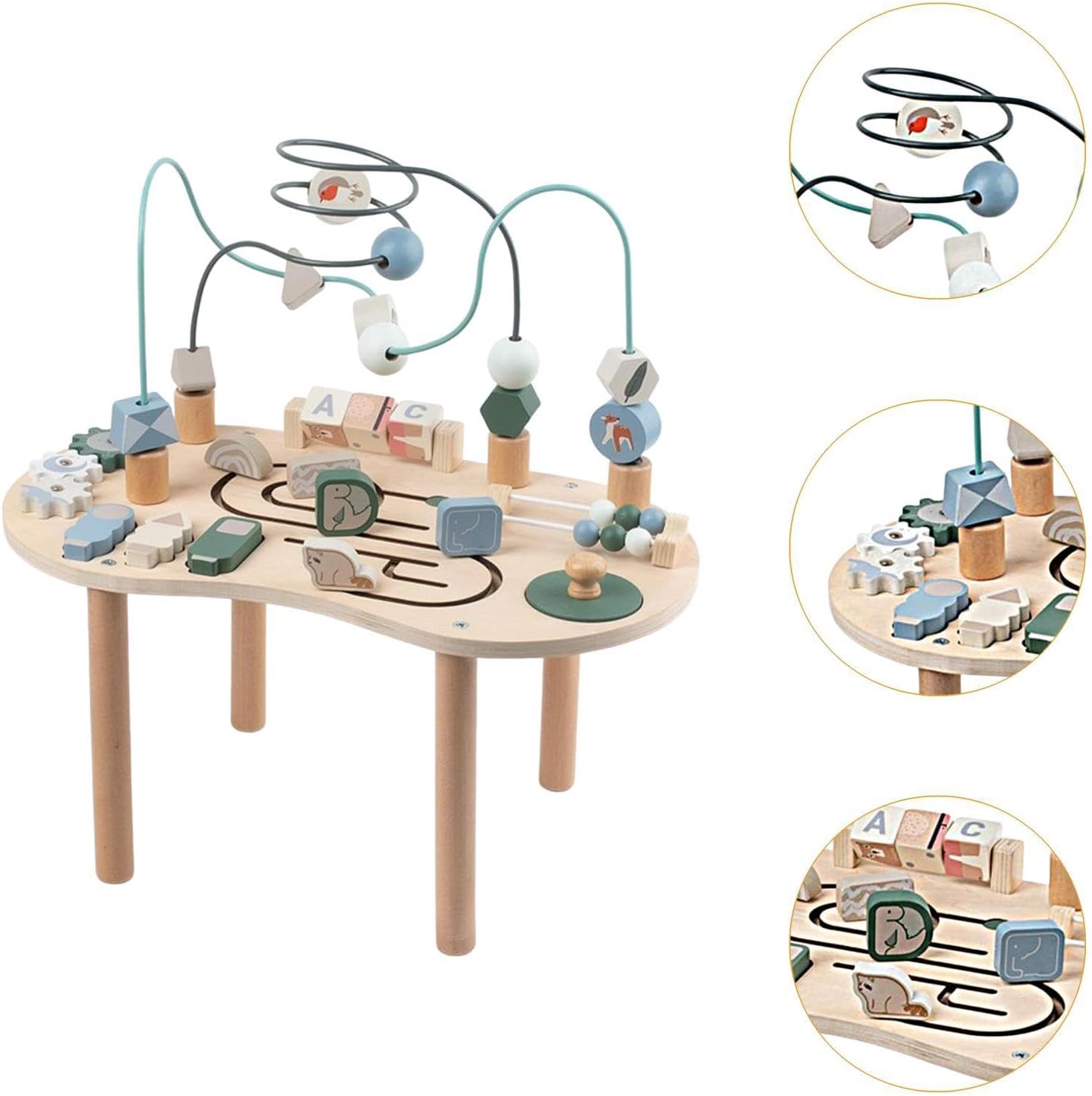 Activity Table Shape Recognition Track Maze with Bead Maze for Infant Kids