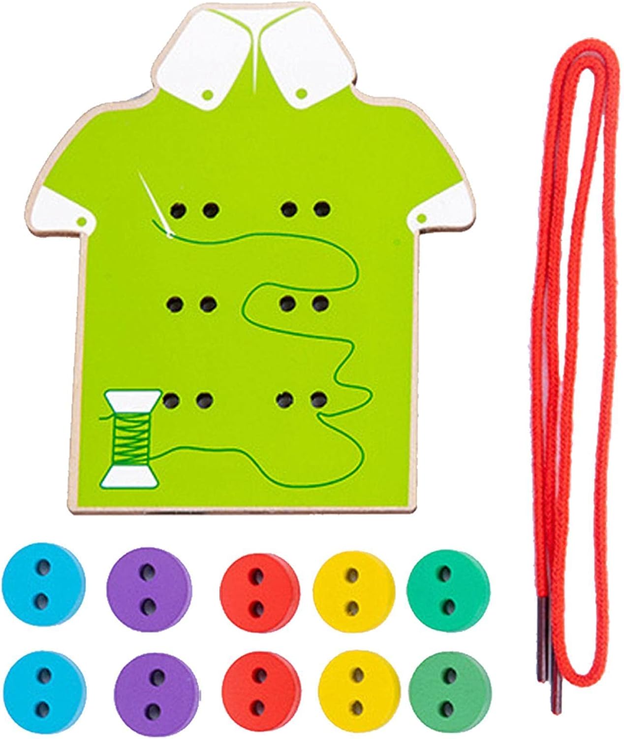 Threader Toys for Toddlers | Sewing Buttons for Training Basic Life Skills Racing Card Games,Montessori Toys Good Motor Skills Threading Game Muskela for Early Development and Education in Kindergarten