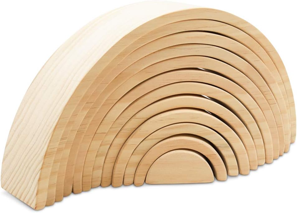 Fidtoy Semi Circle Natural Wood Open Ended Stacking Toy