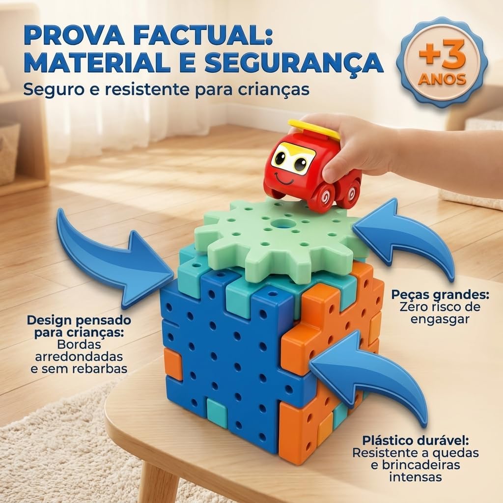 Ensemble de Blocs de Construction Engrenages Véhicules de Construction 42 pièces - 07A