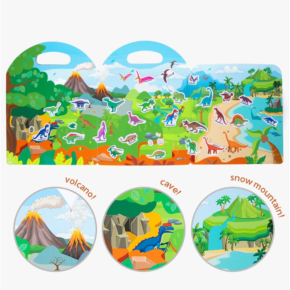 Unimore Kids Busy Book Jelly Quiet Book Toddler Travel Toys, Kids Sticker Book for Toddlers 3+ Preschool Learning Activities Reusable Learning & Education Sticker Book for Kids