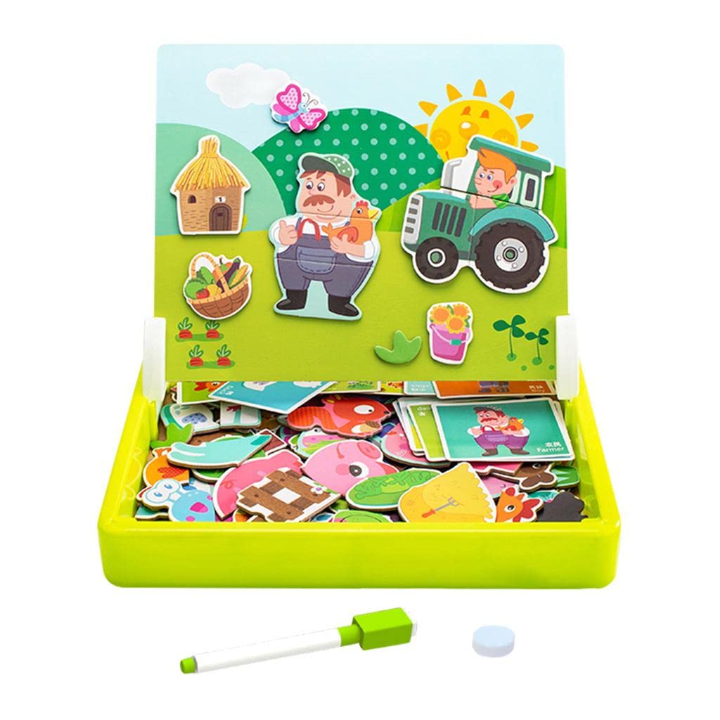 Trendy Retail® Cartoon Magnetic Puzzles Kids Toddler Intellectual Toys Gifts Happy Farm