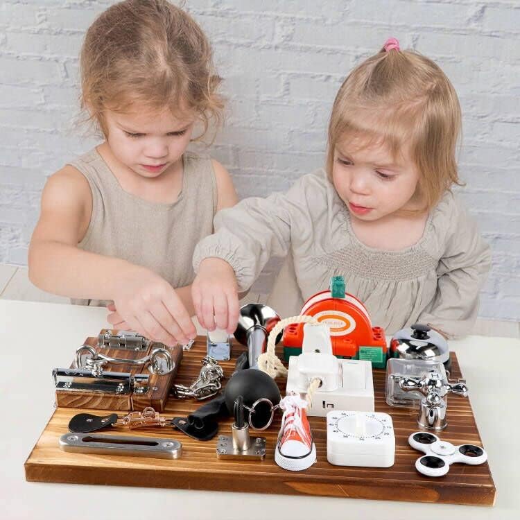 Fidtoy 20-in-1 Carbonized Busy Board for Toddlers