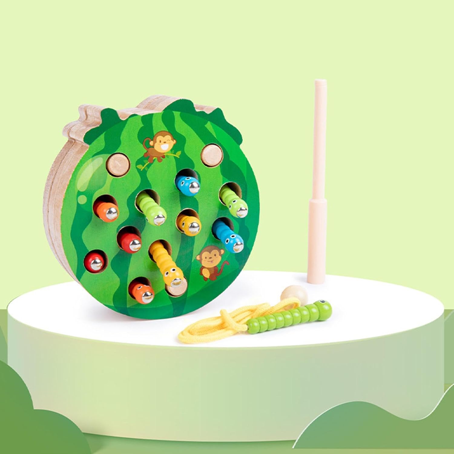 CALANDIS™ Wood Beaded Toys Funny Sensory Toy Educational Blocks for Game Toddlers Kids Watermelon | Developmental Baby Toys | Toys for Baby