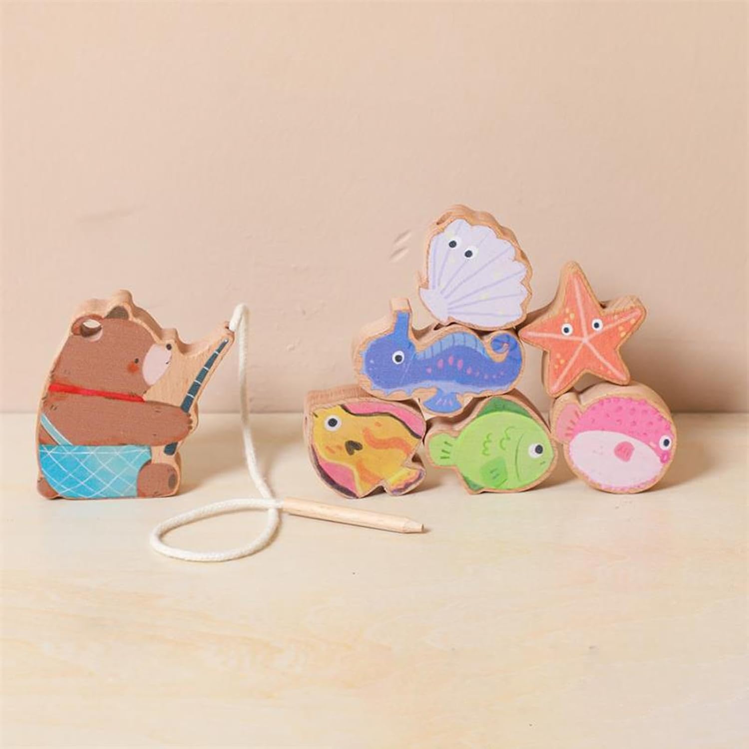 predolo Wooden Lacing Toy Fine Motor Skill Gifts Kids Toddlers Learning Concentration Preschool Educational Toy Threading Toys