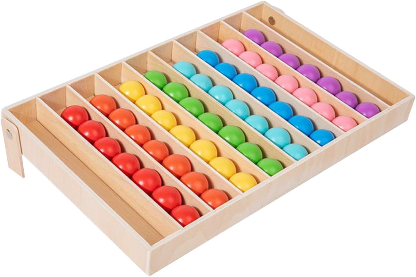 Juguete de clasificación de colores, juguete educativo de madera ClinChild, juego de clasificación de bolas para niños y niñas, aula, educación en el hogar, jardín de infantes, asistente de palo de calcetería de viaje, adecuado para motricidad fina