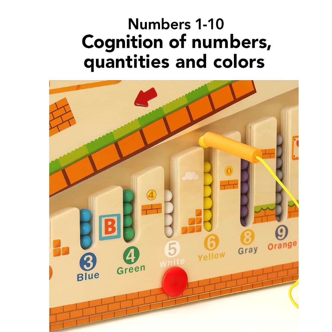 Fidtoy Magnetic Color Number Maze Wooden Learning Toy for Kids