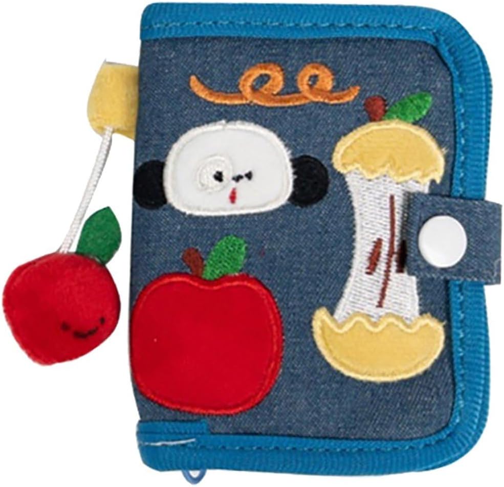 Cute Canvas Wallet for Women - Small Card Holder & Coin Purse, Denim/Corduroy Mini Wallet with Cartoon Print, Wallet for Travel, Gift for Her