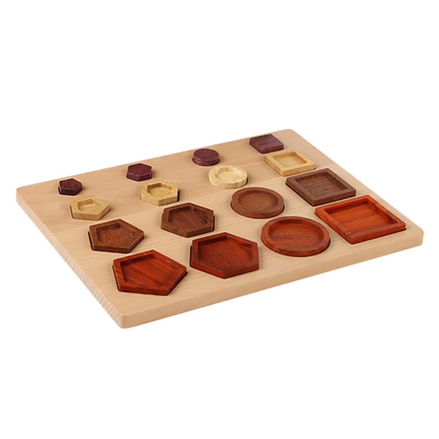 CALANDIS™ Wooden Geometric Shape Match Puzzle Montessori Toys for Boys Girls Baby Kids | Developmental Baby Toys | Toys for Baby